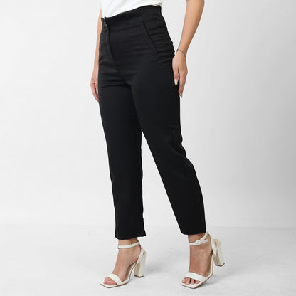 La Reine Classic Narrow Leg Black Pants