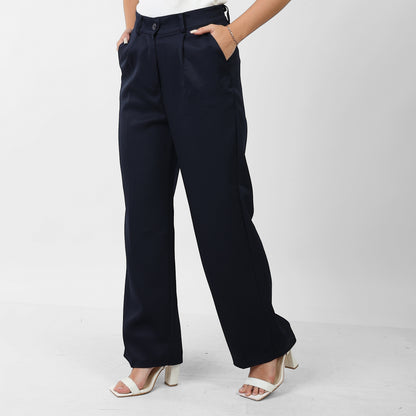 La Reine Classic Wide Leg High Waist Blue Black Pants