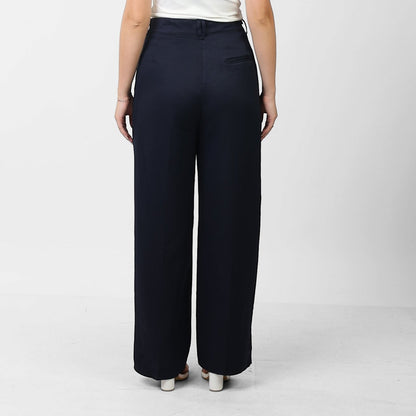 La Reine Classic Wide Leg High Waist Blue Black Pants