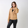 La Reine Short Woolen Beige Coat with Zipper