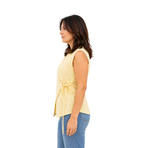 Elara Wrap Vest, Yellow