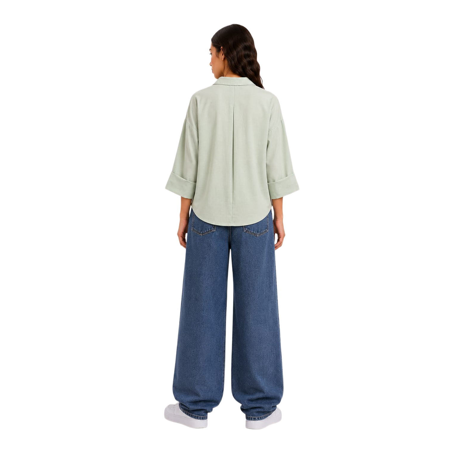 Sorel Linen Oversized Blouse, Mint Green