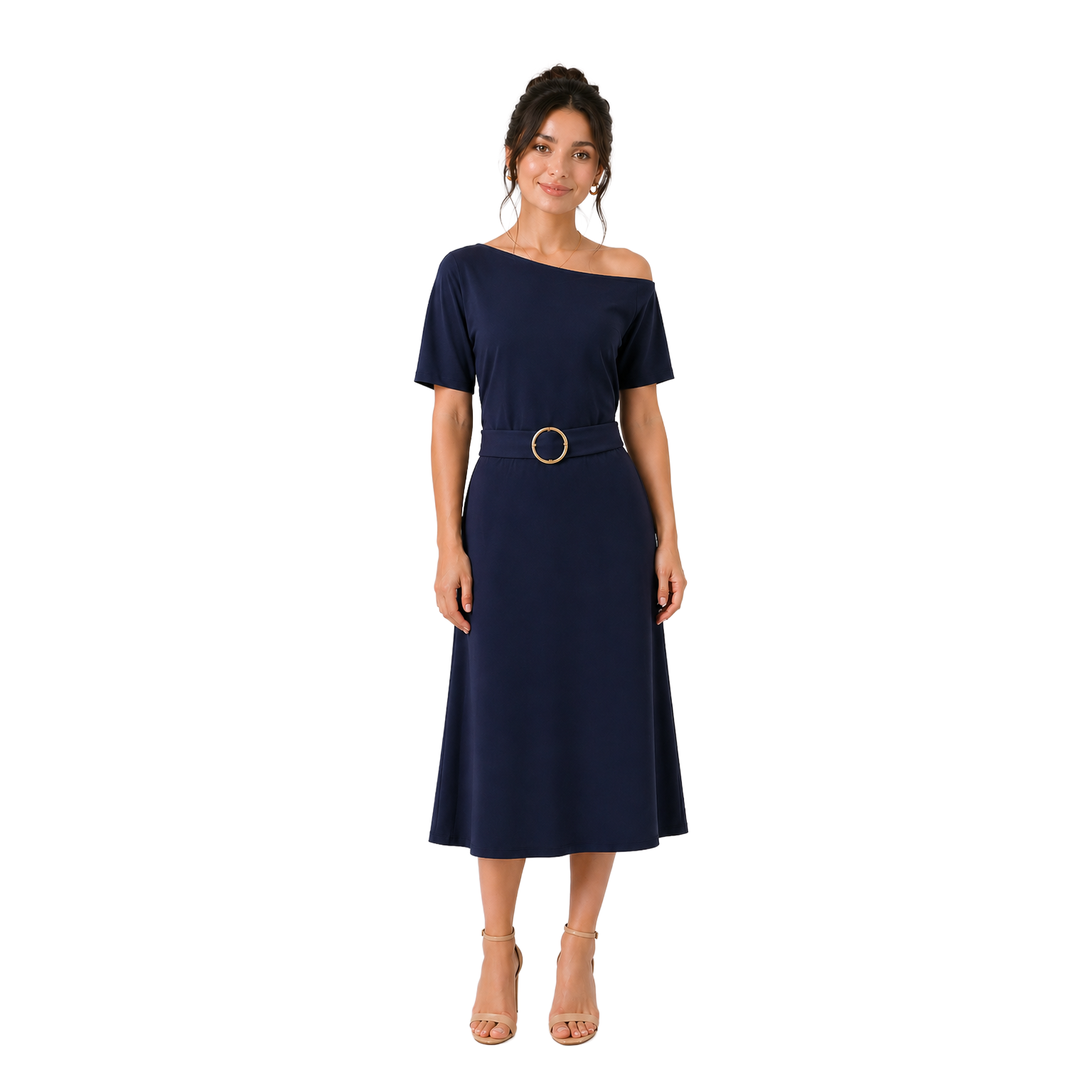Célune Lycra Dress, Navy Blue