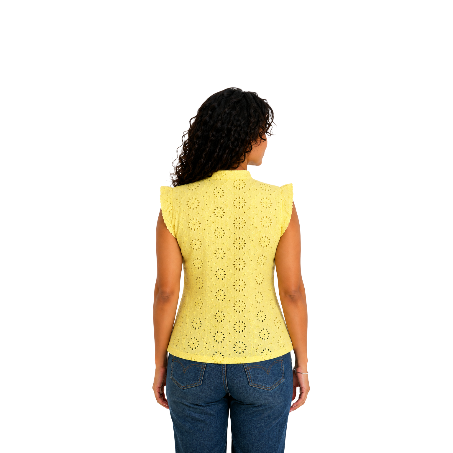 Ivory Blossom Lace Top, Yellow