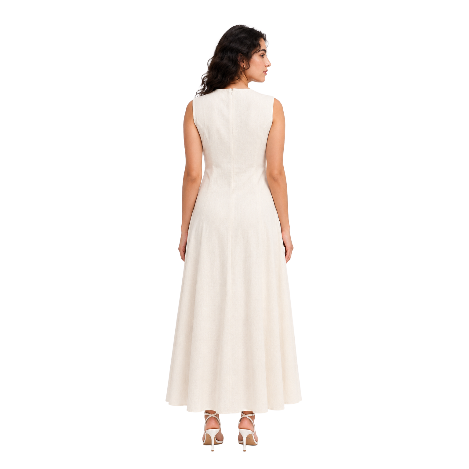 Essence Riviera Linen Dress, Beige