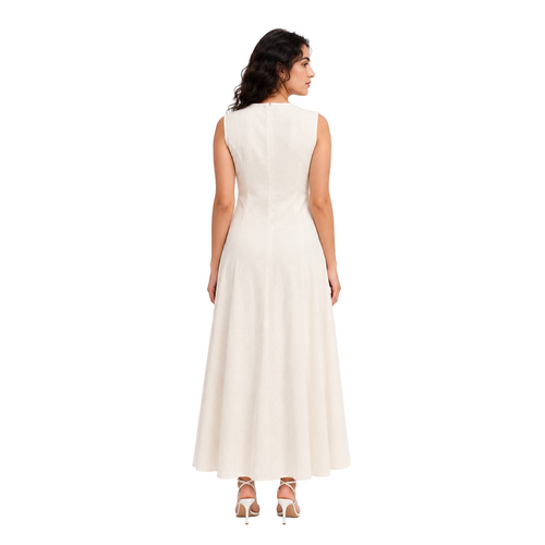 Essence Riviera Linen Dress, Beige