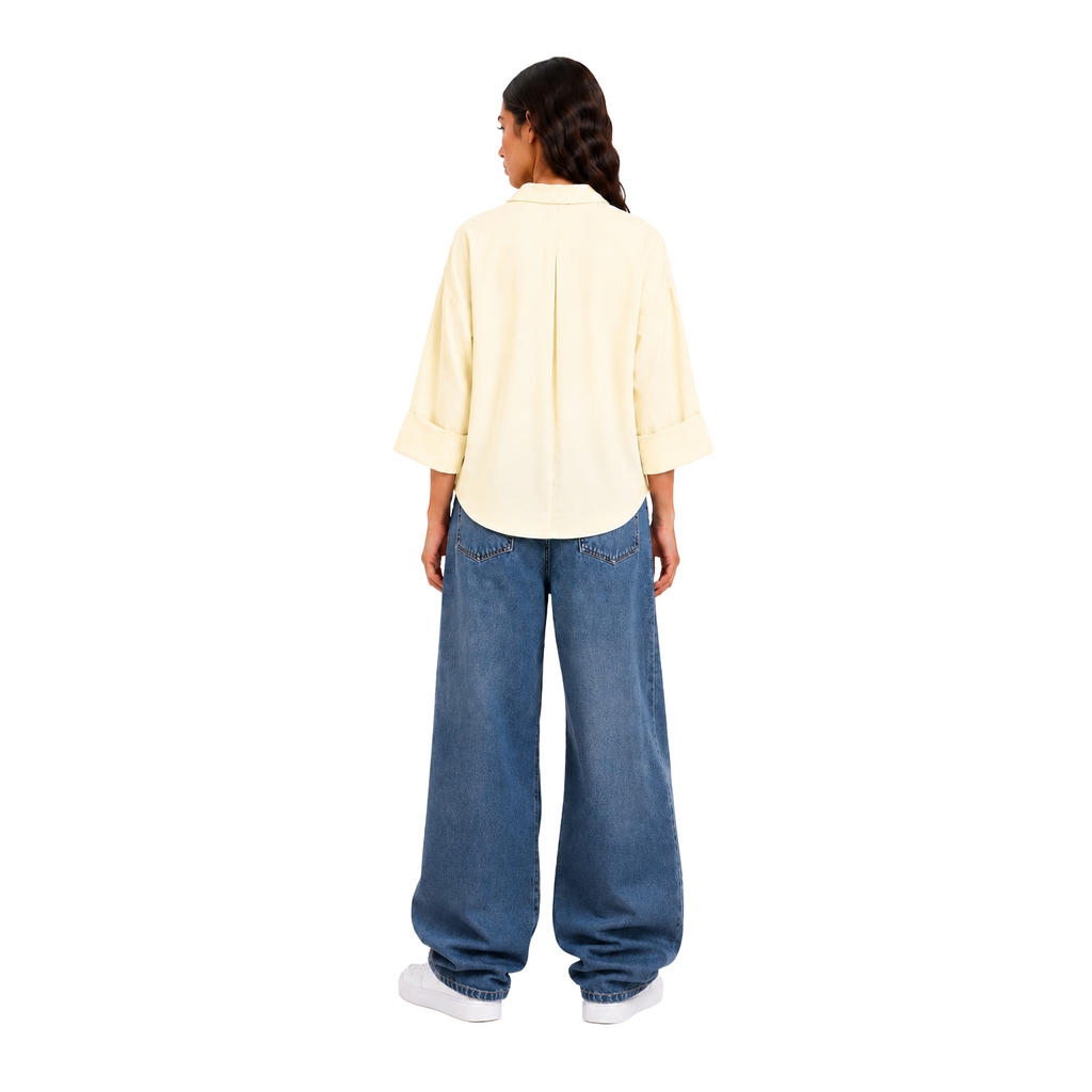 Sorel Linen Oversized Blouse, Butter Yellow