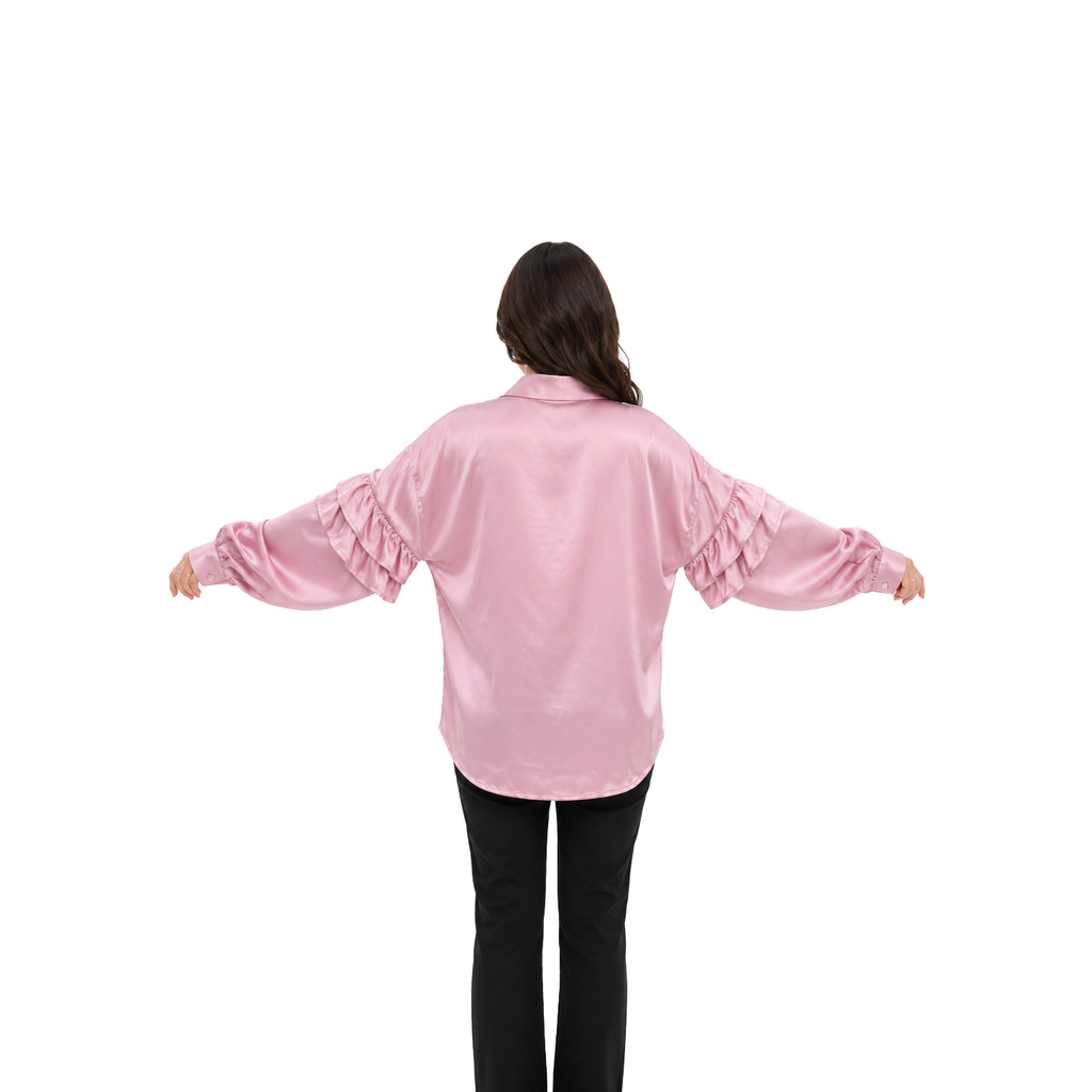 Valeria Satin Blouse, Rose