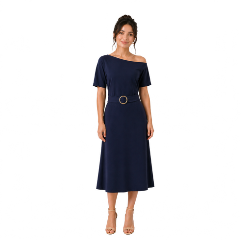 Célune Lycra Dress, Navy Blue