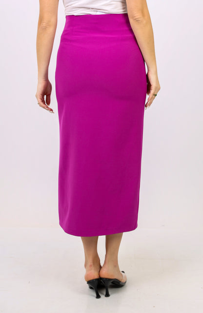 Plain 3D Flower Split Purple Skirt