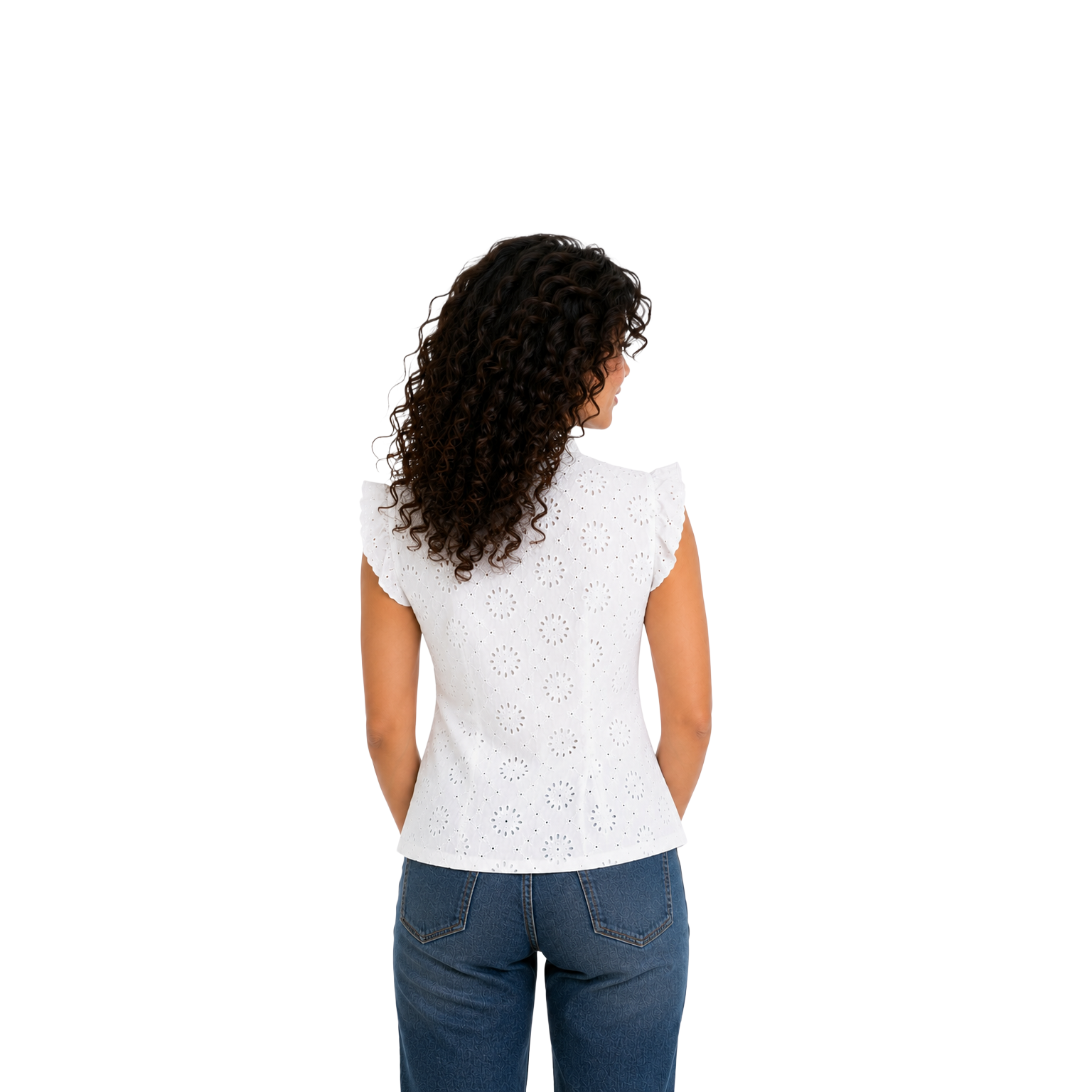Ivory Blossom Lace Top, White