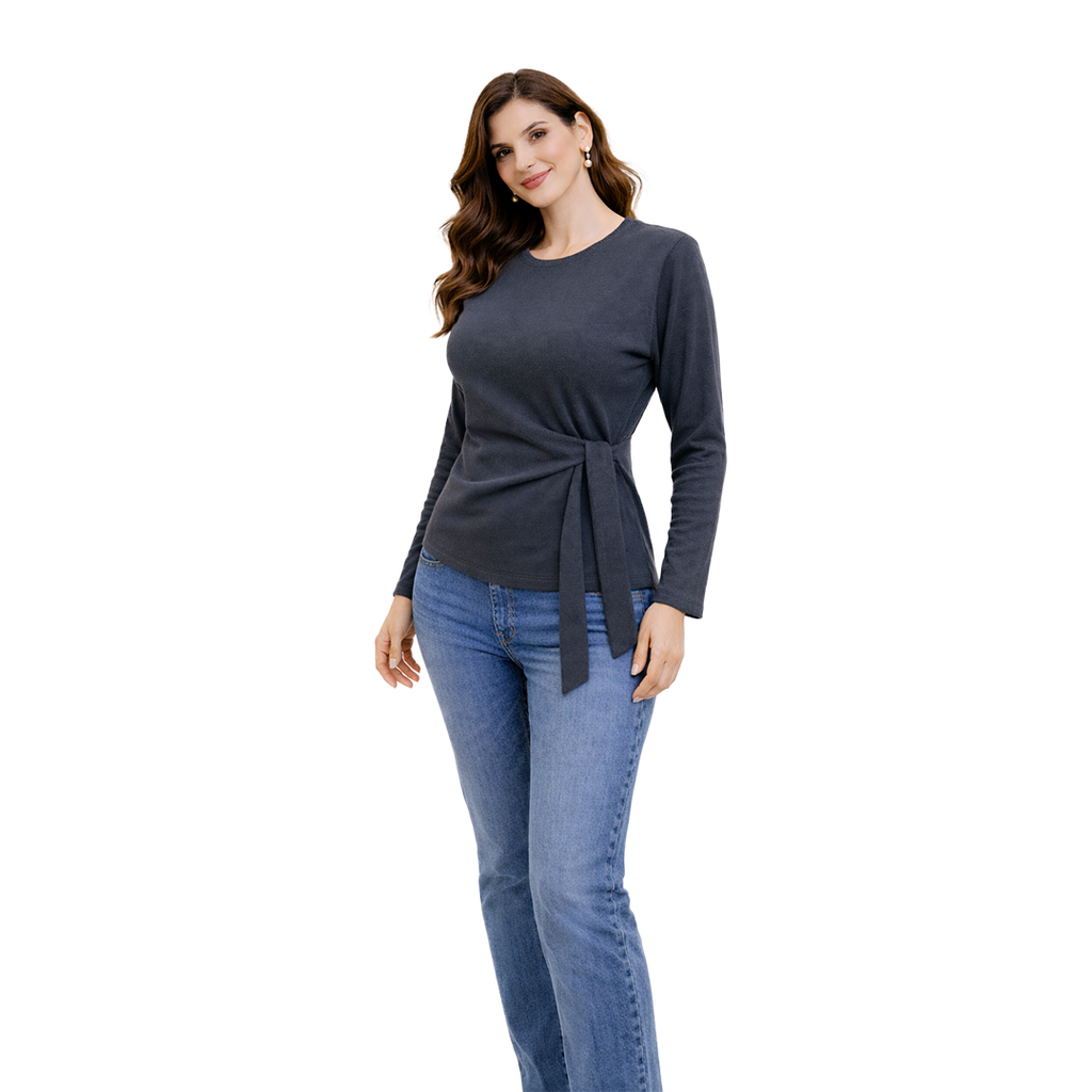 Midnight Tie Top, Grey