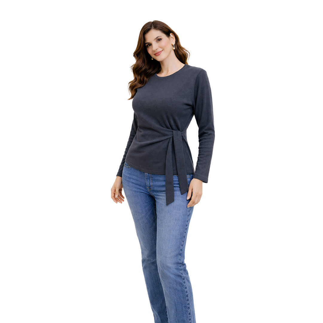 Midnight Tie Top, Grey