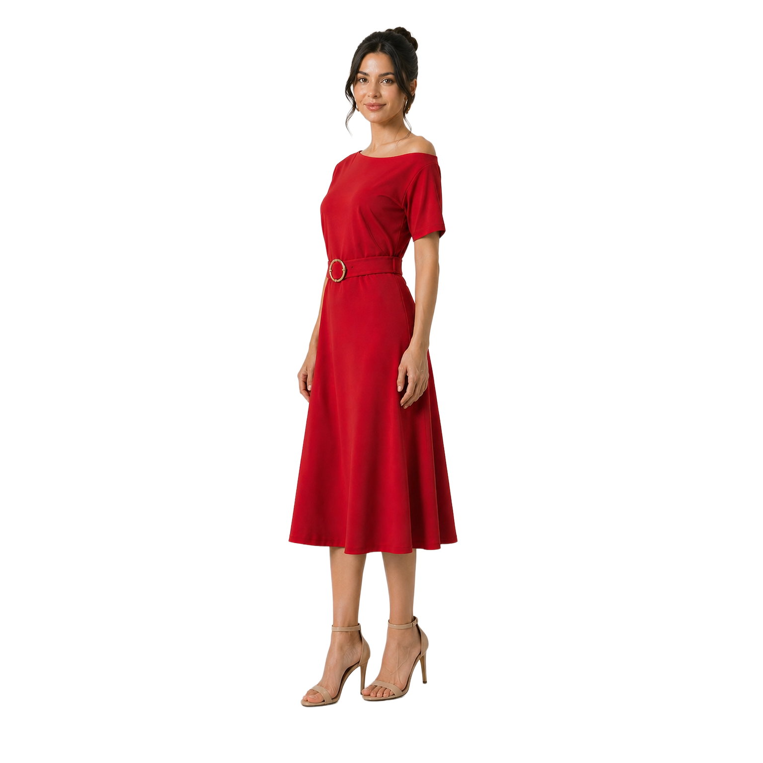 Célune Lycra Dress, Dark Red