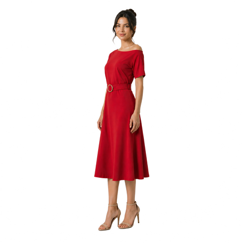 Célune Lycra Dress, Dark Red
