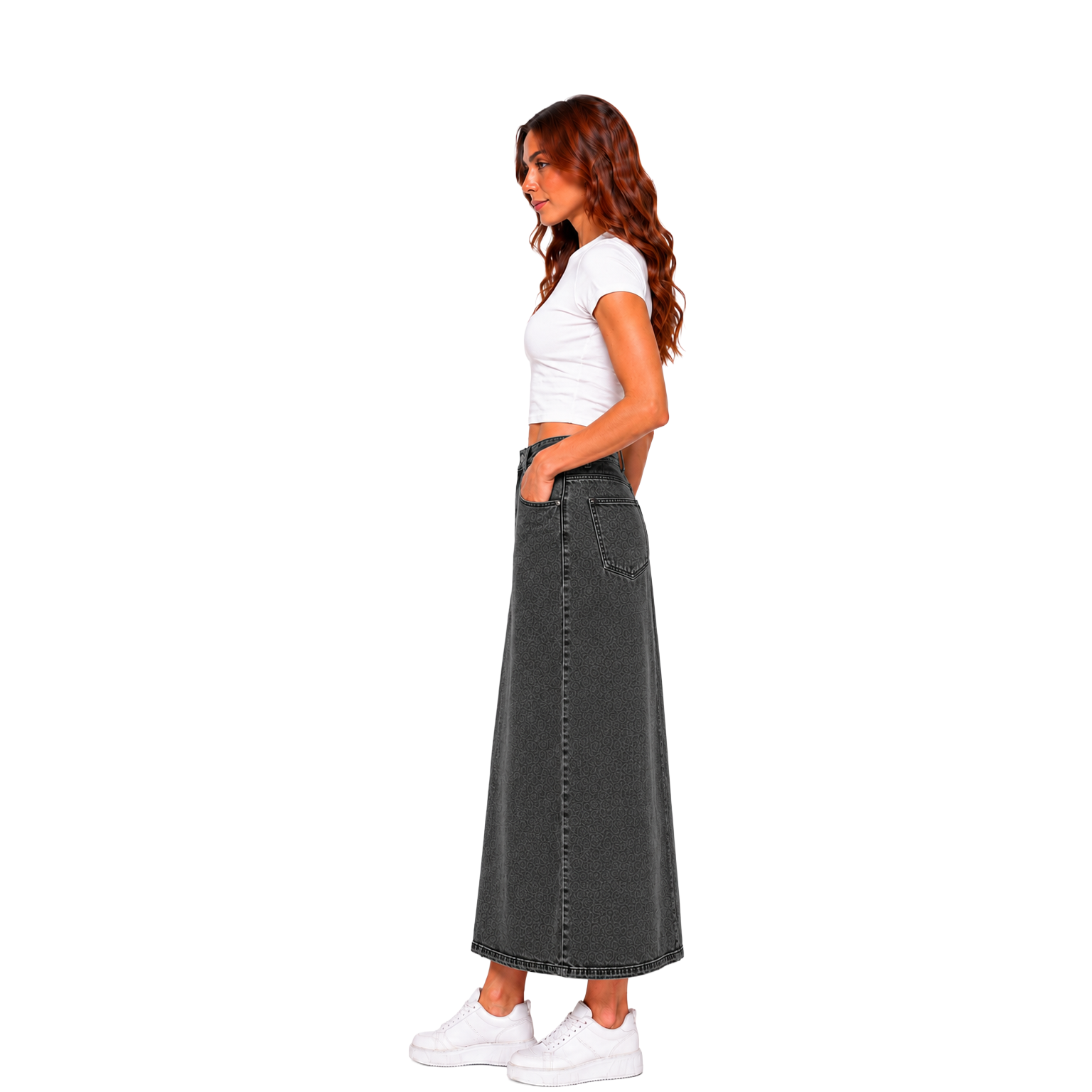 Denara Denim Maxi Skirt
