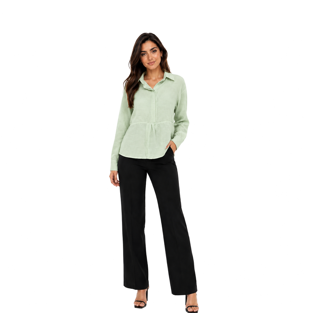 Twist Waist Blouse, Mint Green