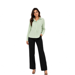 Twist Waist Blouse, Mint Green
