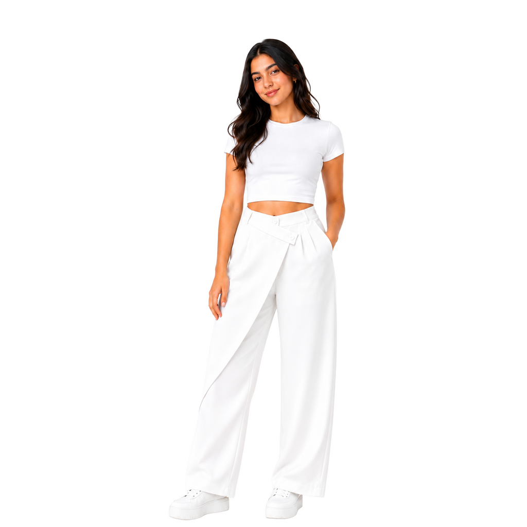 Pleora Wrap Pants, White