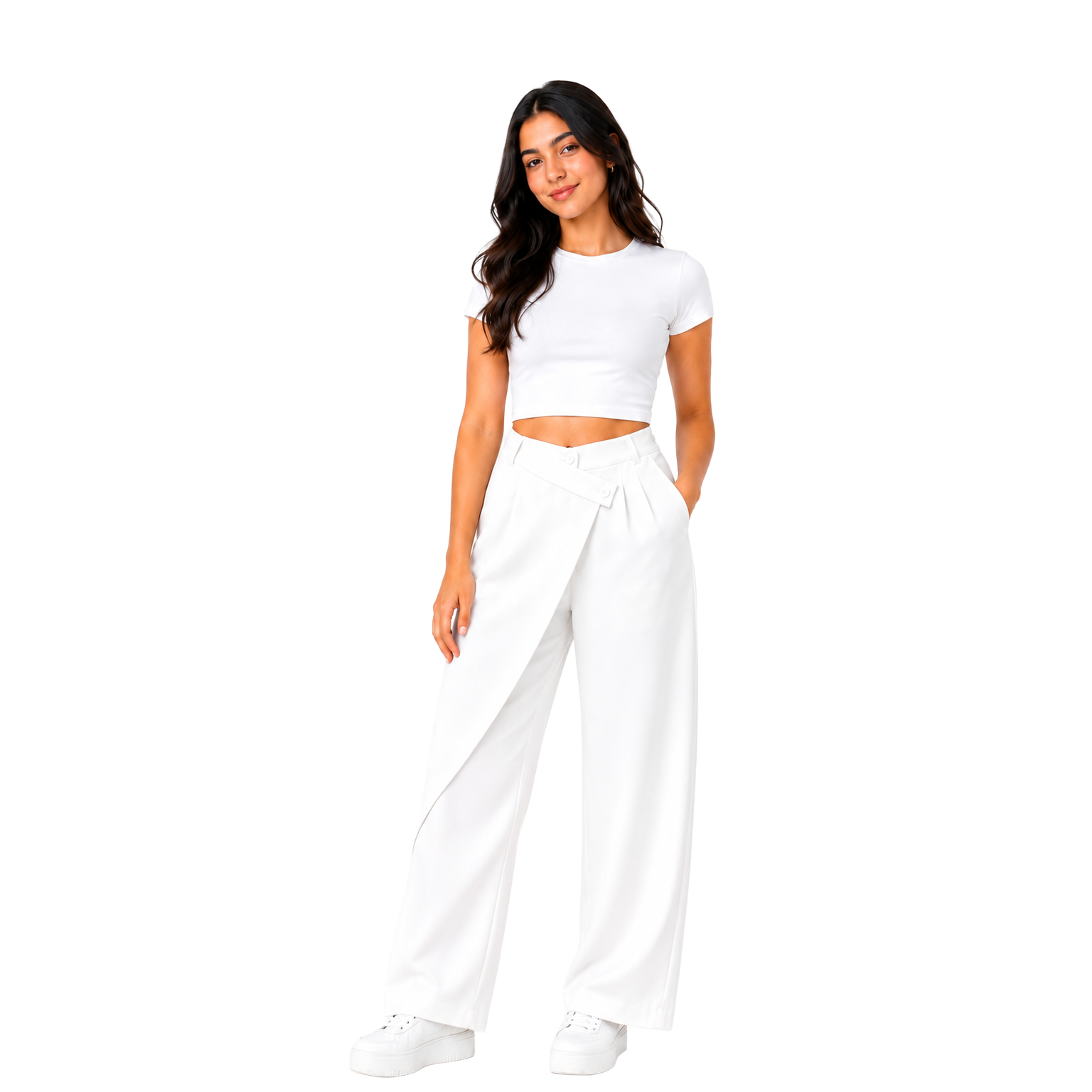 Pleora Wrap Pants, White