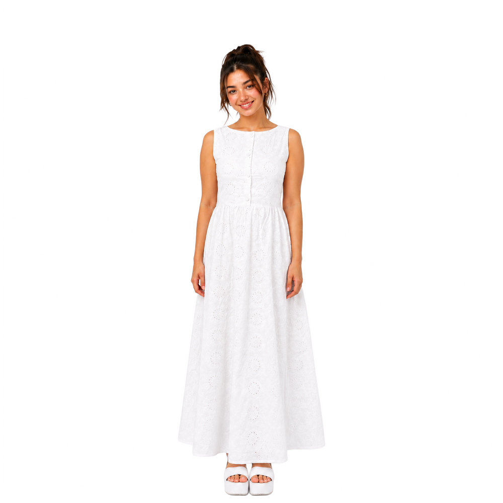 Rosabelle Bloom Midi Dress, White