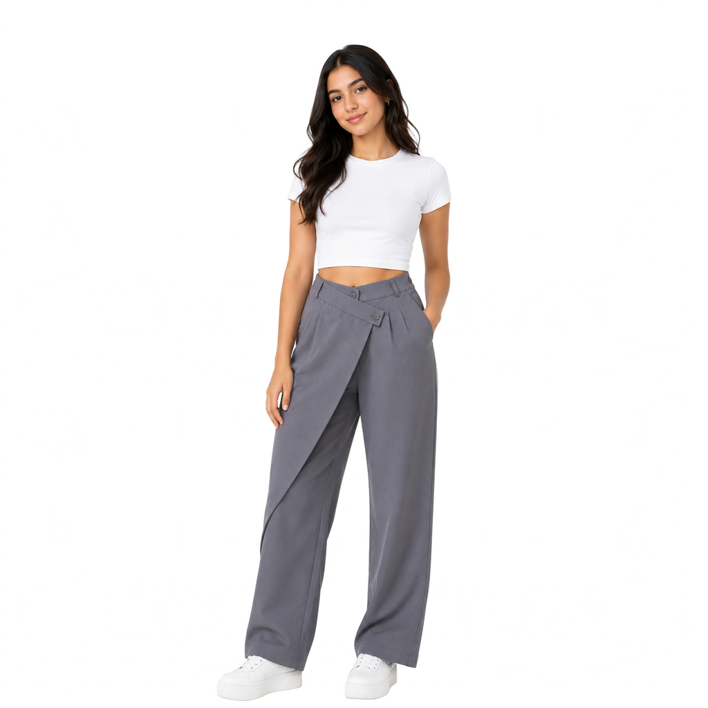Pleora Wrap Pants, Grey