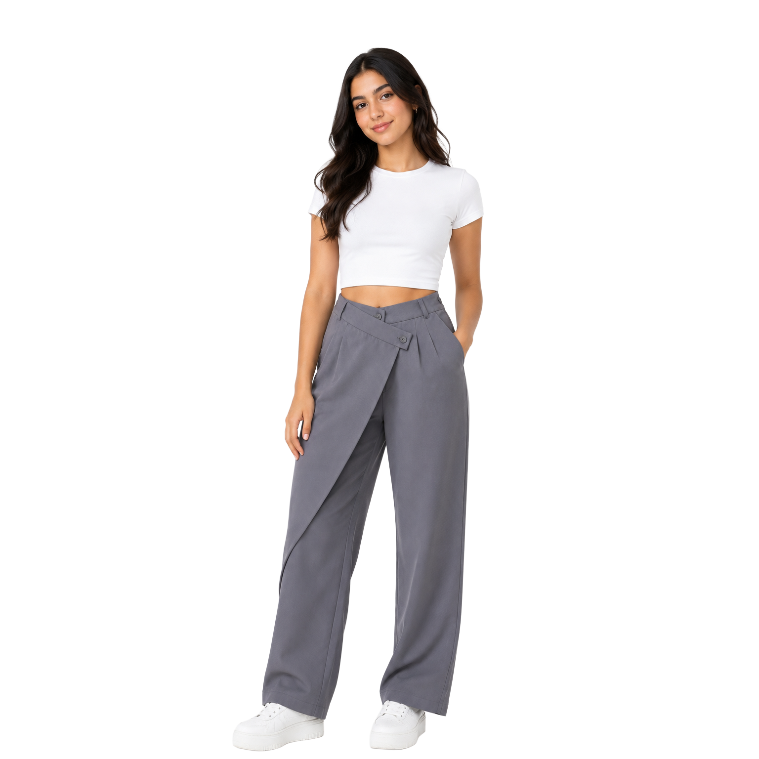 Pleora Wrap Pants, Grey