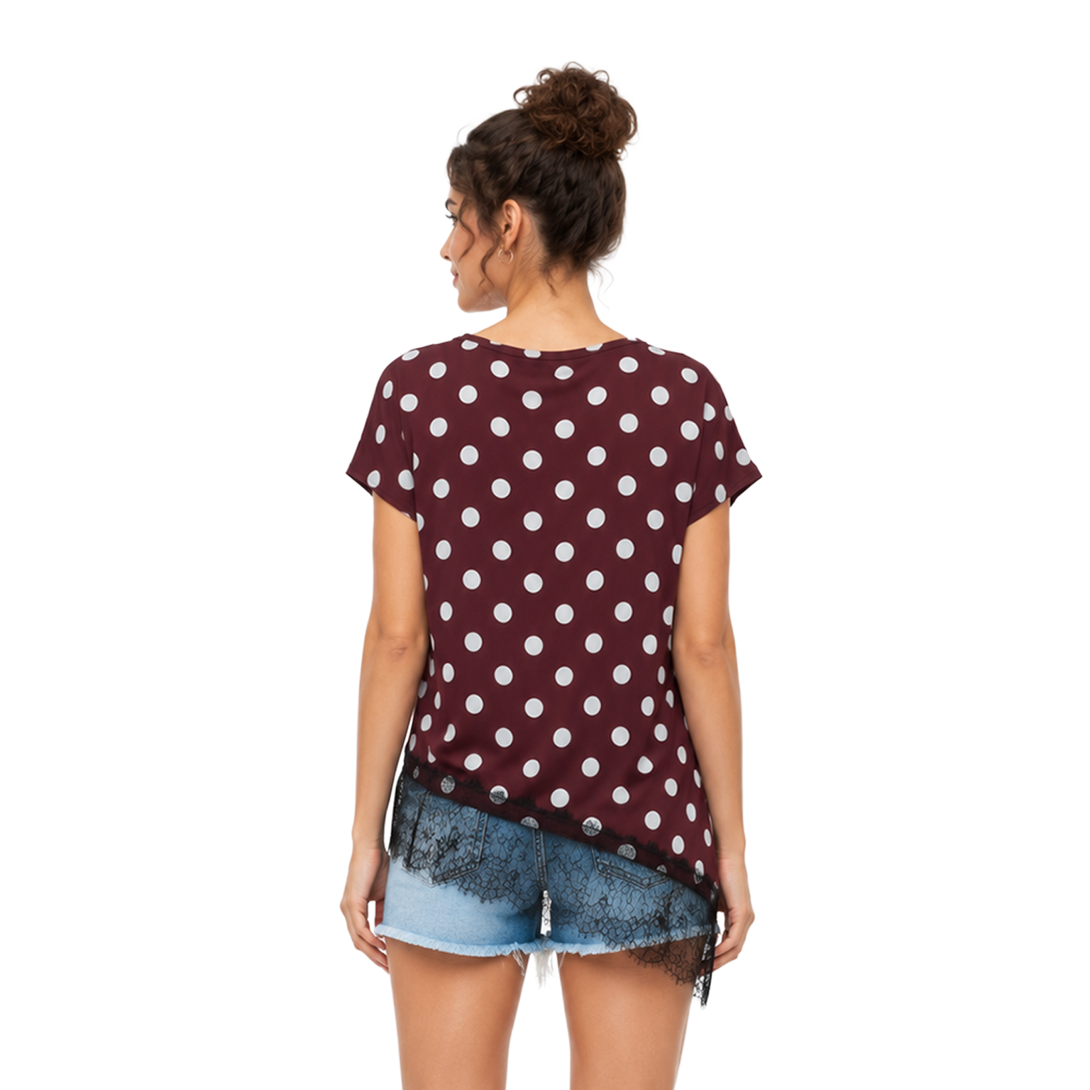Willow Dot Lace Top, Brown