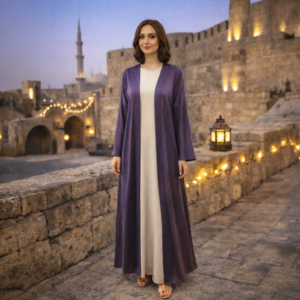La Reine Purple Zoom Shimmer Kaftan