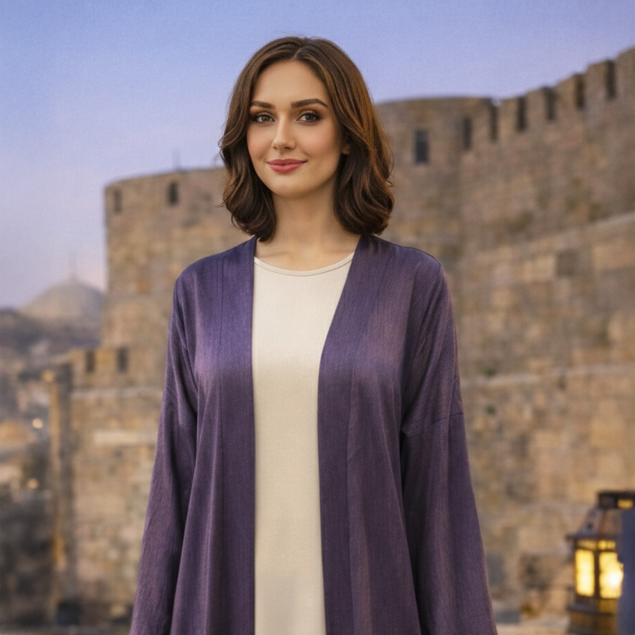 La Reine Purple Zoom Shimmer Kaftan