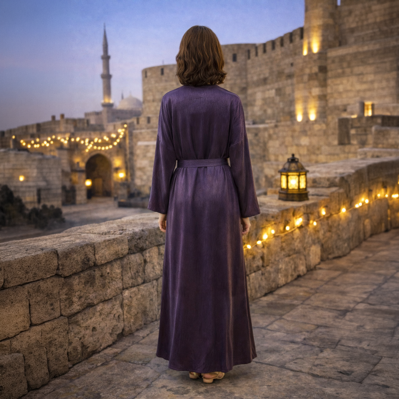 La Reine Purple Zoom Shimmer Kaftan