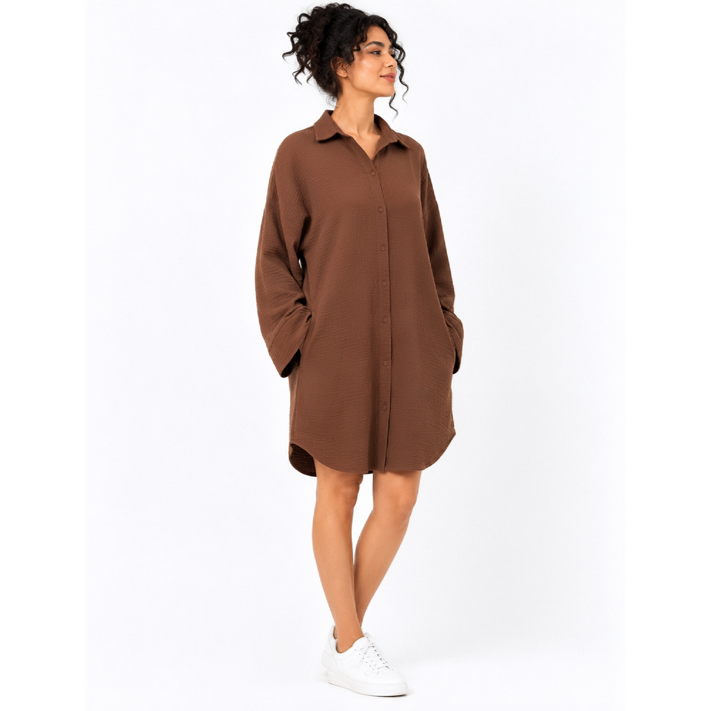 Willow Shirt Tunic, Brown