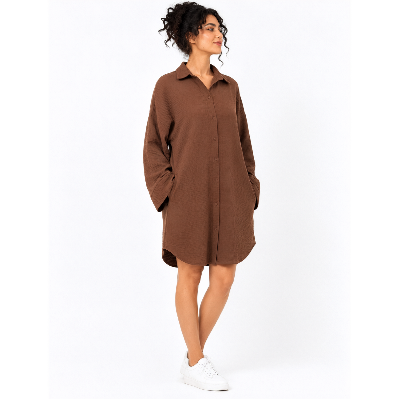 Willow Shirt Tunic, Brown