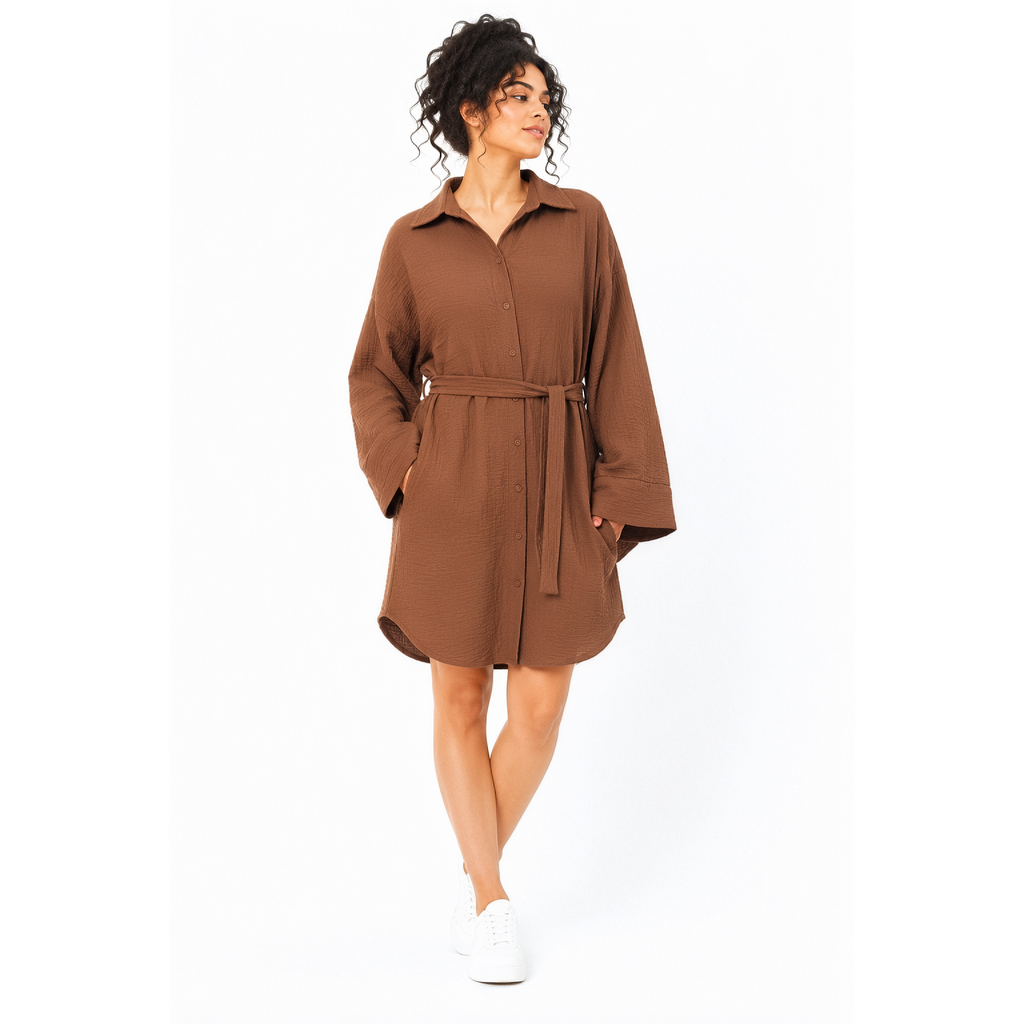 Willow Shirt Tunic, Brown