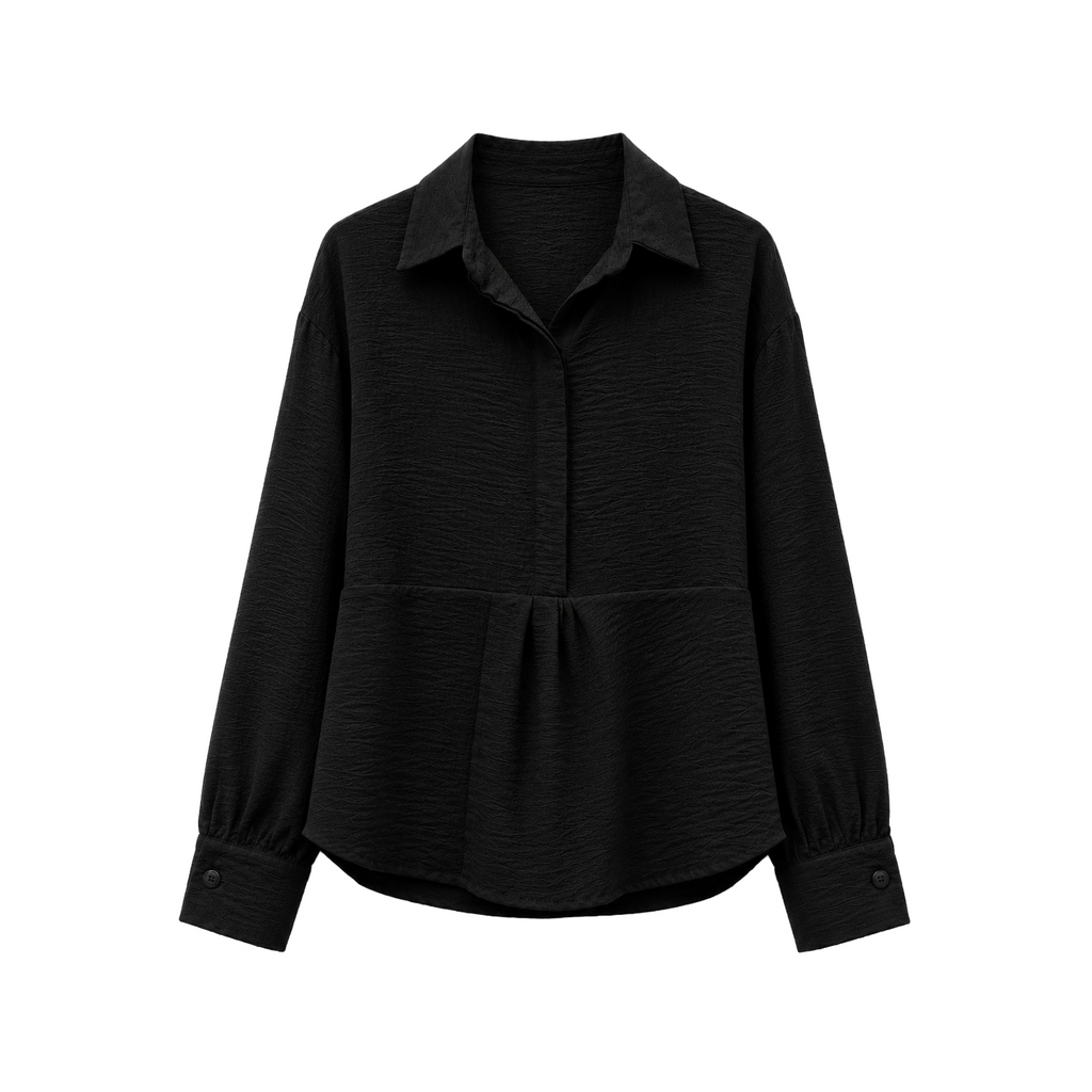 Twist Waist Blouse, Black