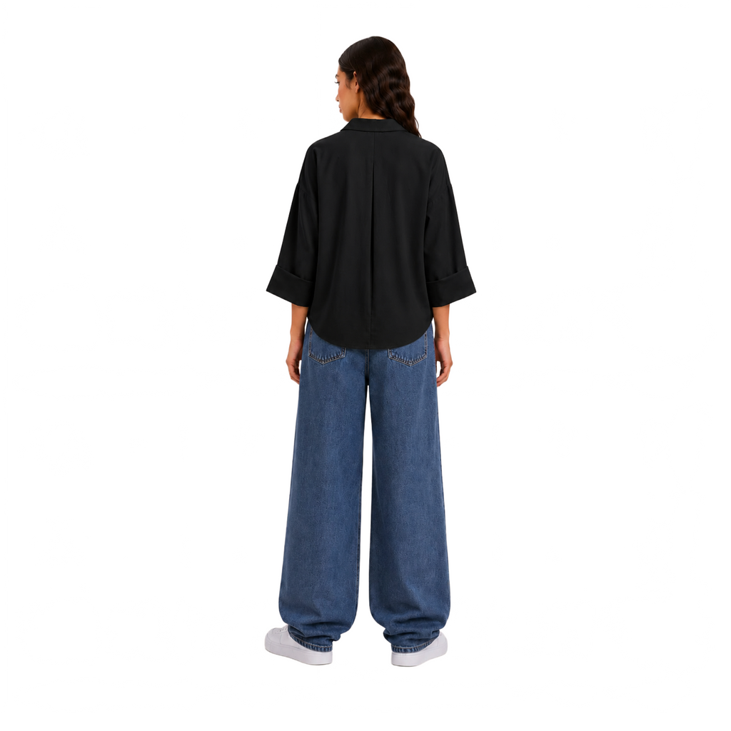 Sorel Linen Oversized Blouse, Black
