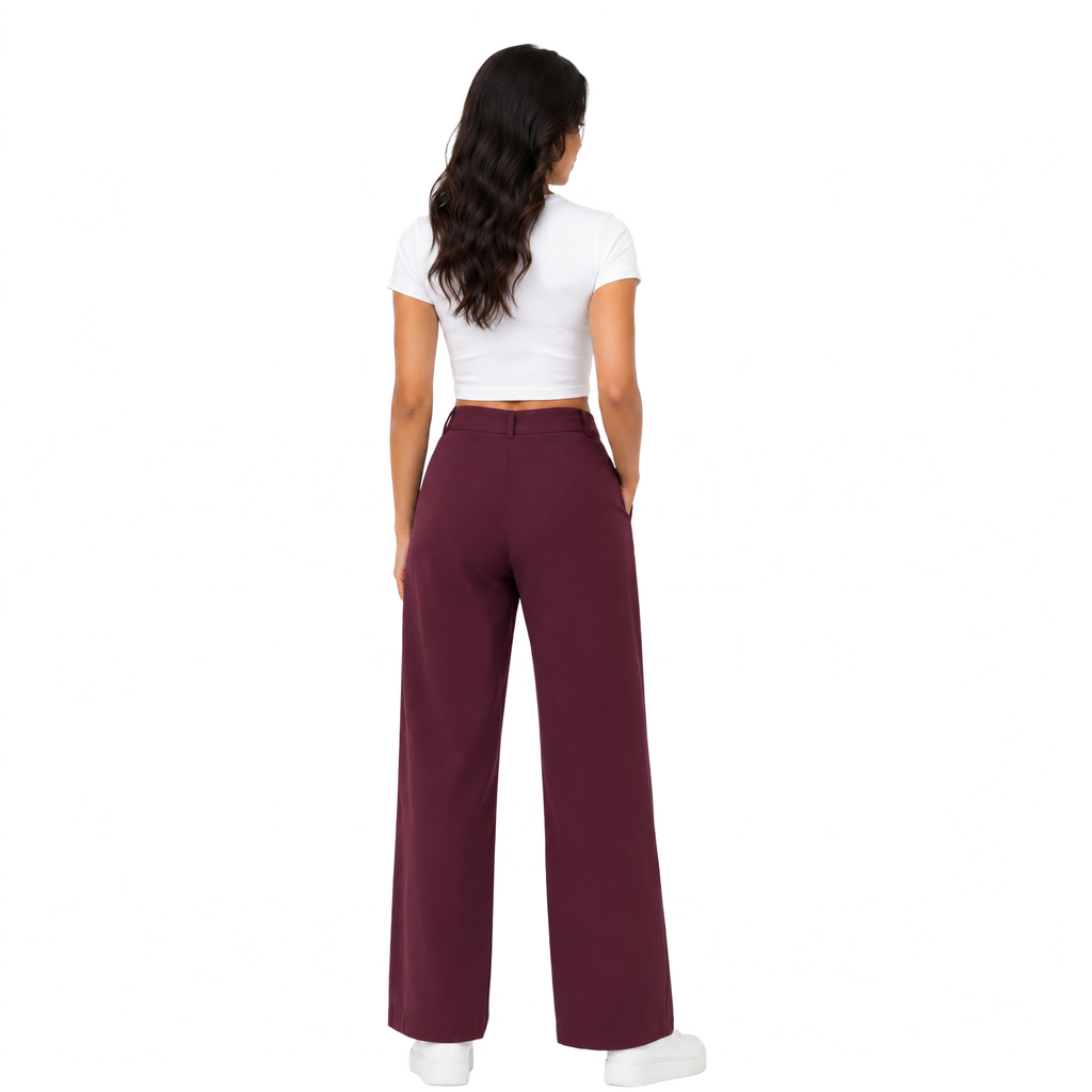 Pleora Wrap Pants, Burgundy