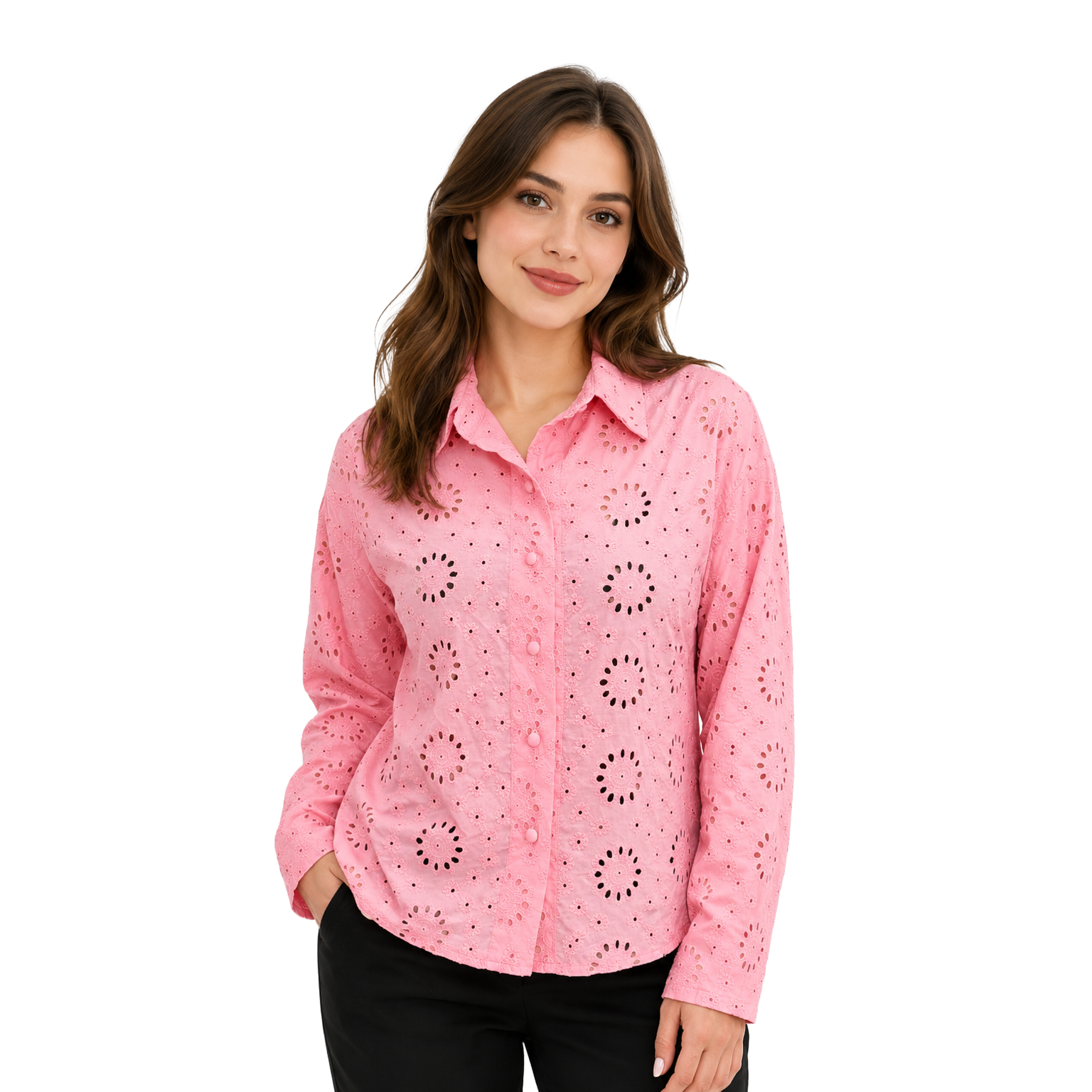 Pearl Garden Embroidered Top, Rose