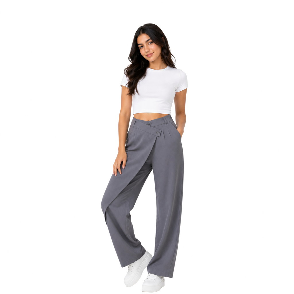 Pleora Wrap Pants, Grey