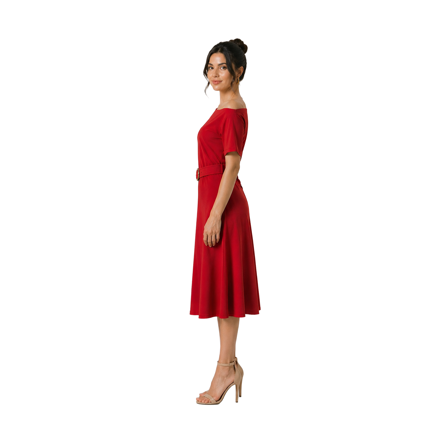 Célune Lycra Dress, Dark Red