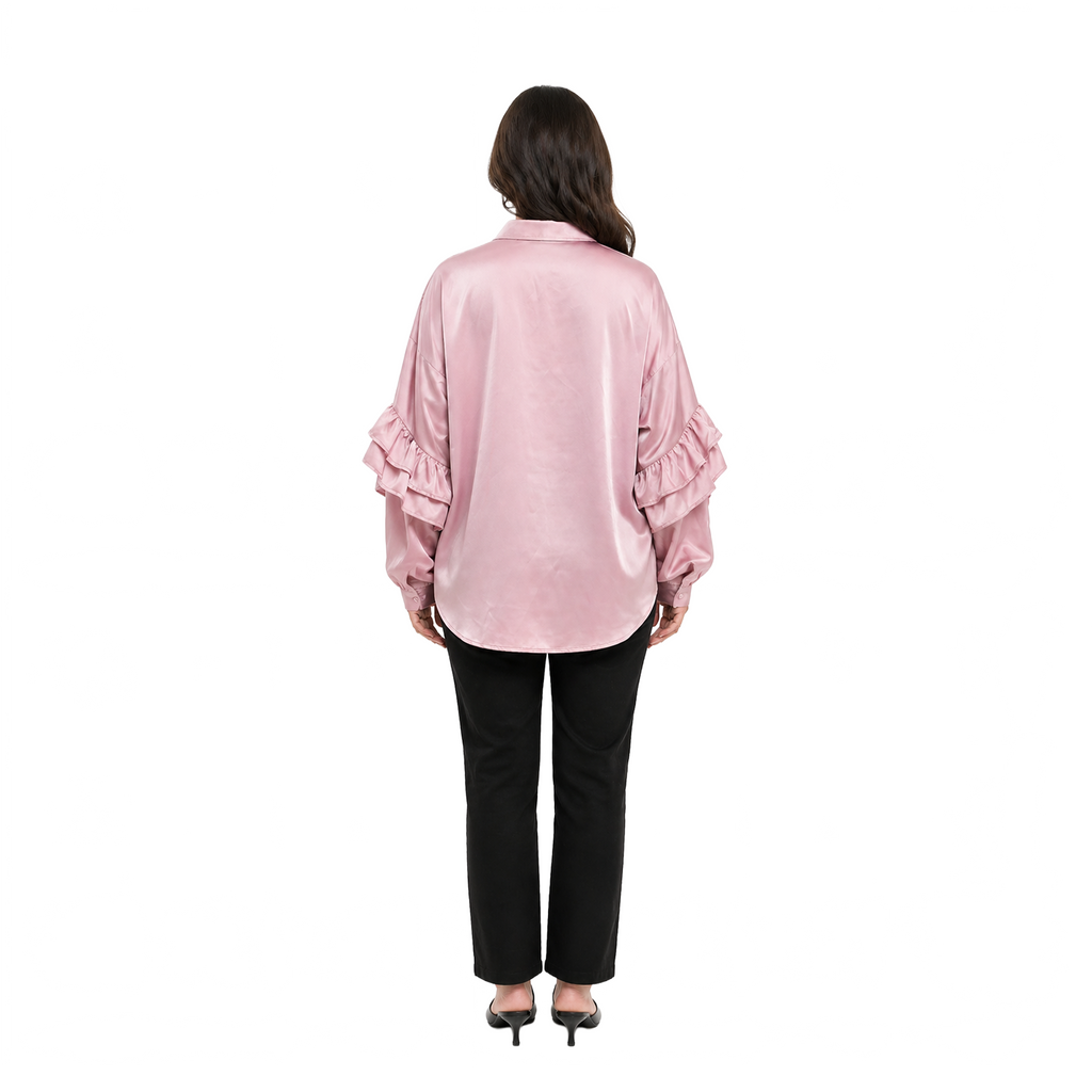 Valeria Satin Blouse, Rose
