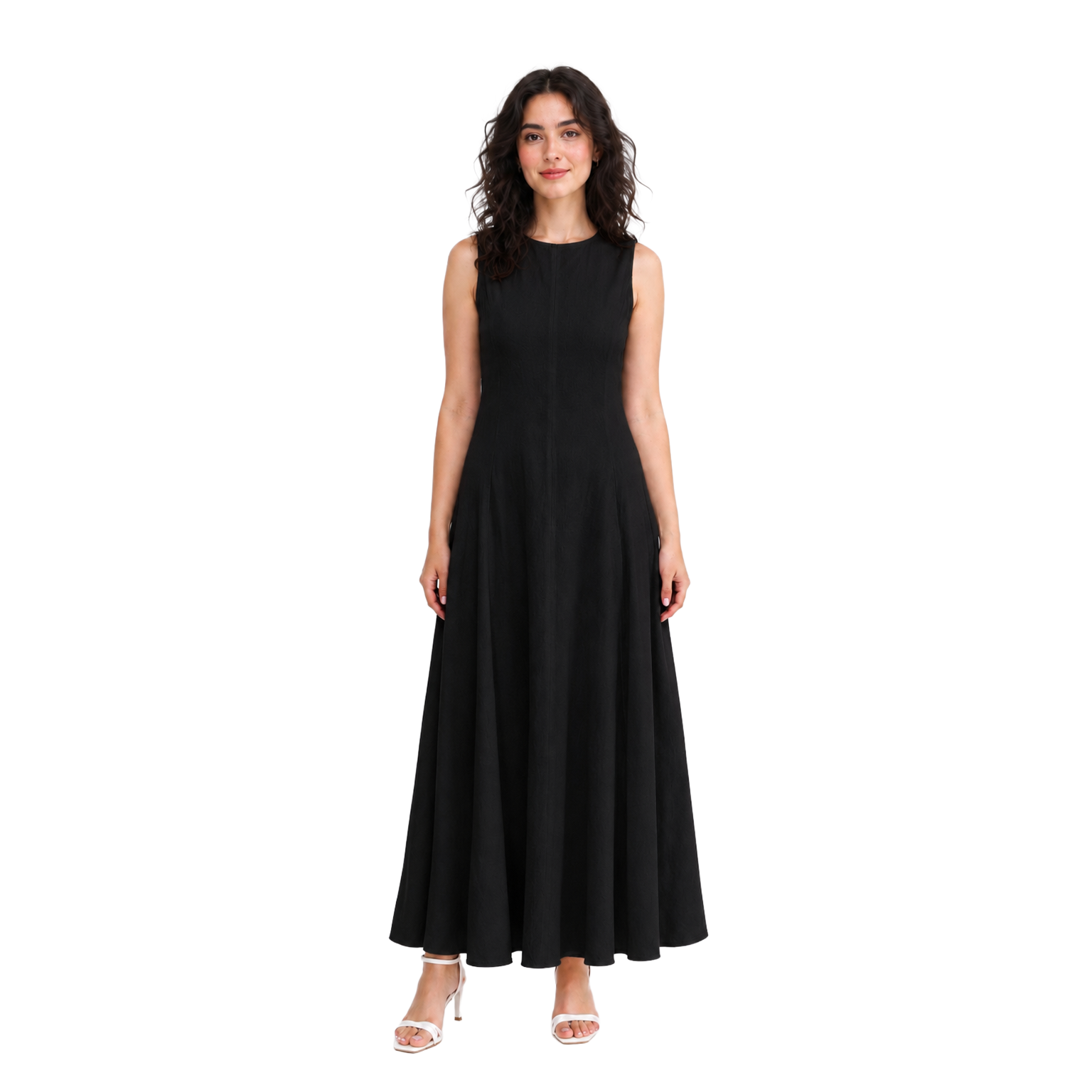 Essence Riviera Linen Dress, Black