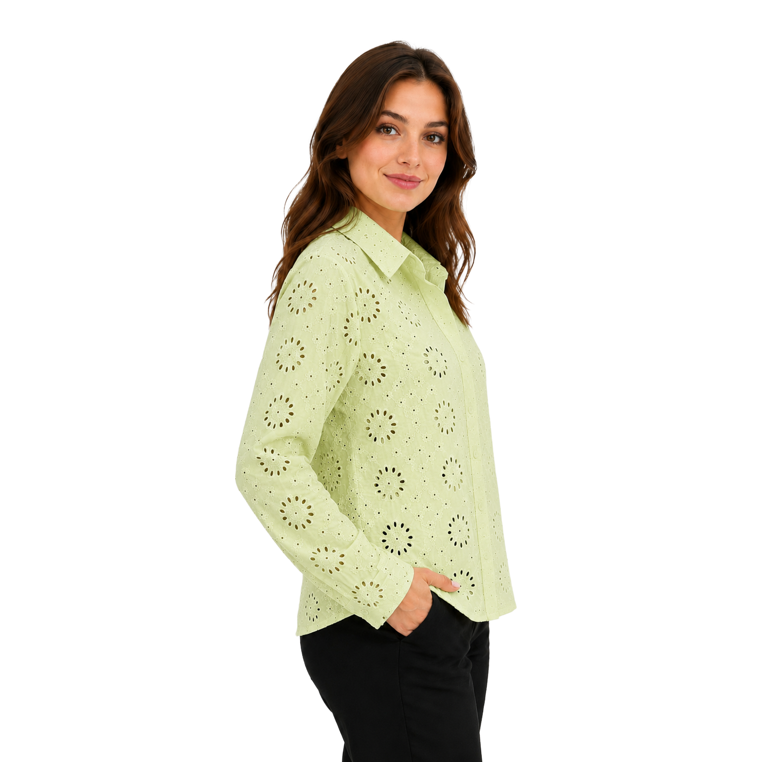 Pearl Garden Embroidered Top, Mint Green