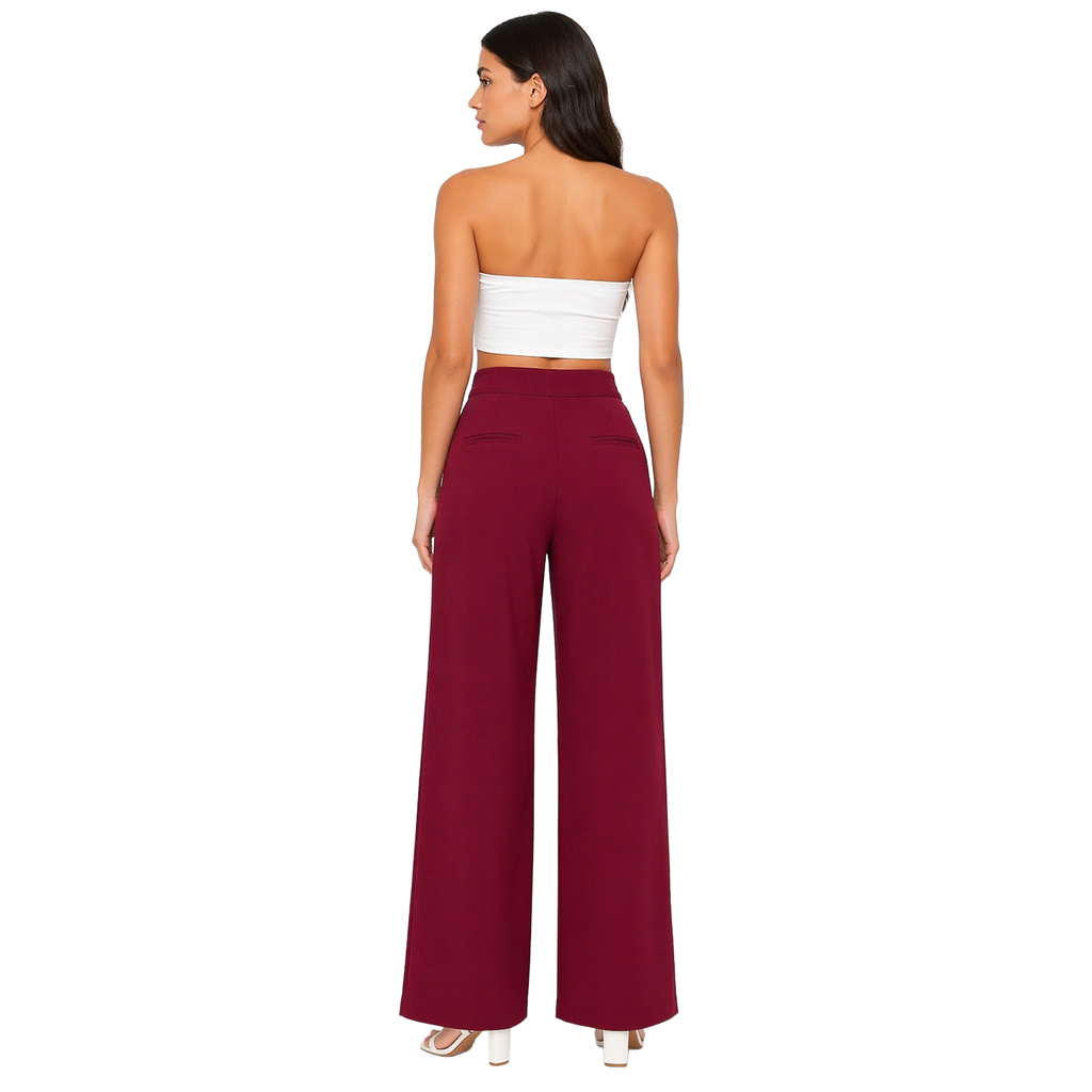Strawide Pants, Burgundy