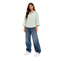 Sorel Linen Oversized Blouse, Mint Green