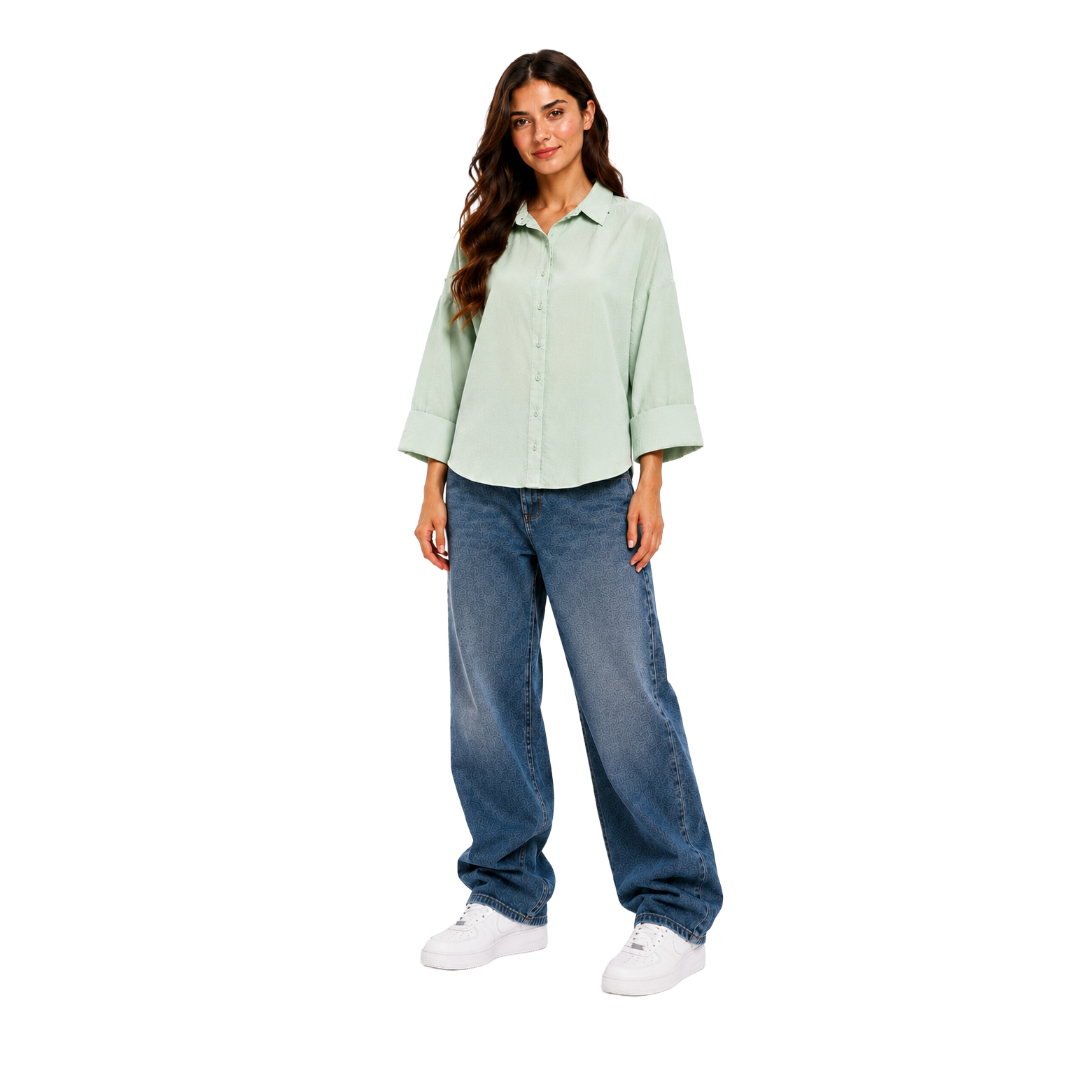 Sorel Linen Oversized Blouse, Mint Green