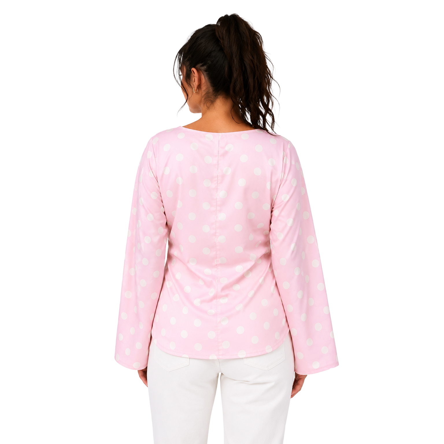Polka Wrap Blouse, Rose