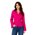 Camille Linen Shirt, Fuschia