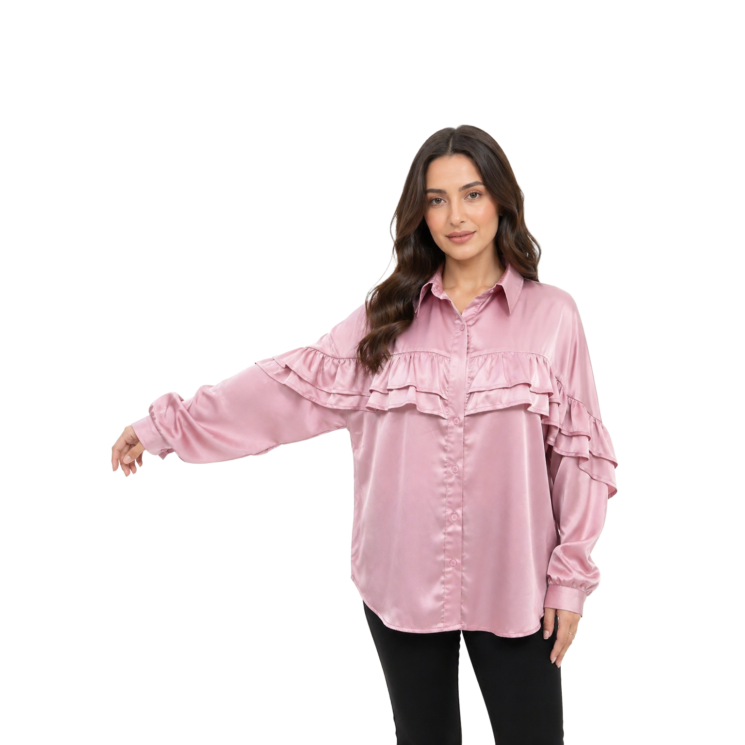 Valeria Satin Blouse, Rose