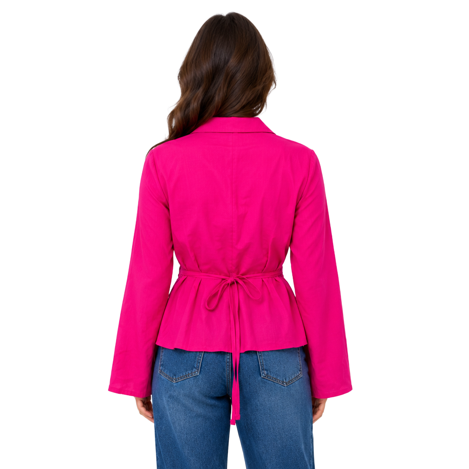 Camille Linen Shirt, Fuschia